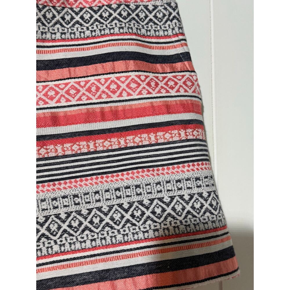 LOFT Riviera Jacquard Stripe Shorts Size 6 Tassel Tie Cotton Blend Boho - Picture 6 of 12
